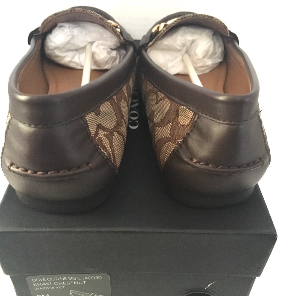 COACH Women's Sig C Jacqrd Size 8M Khaki-chestnut. - Picture 2 of 8